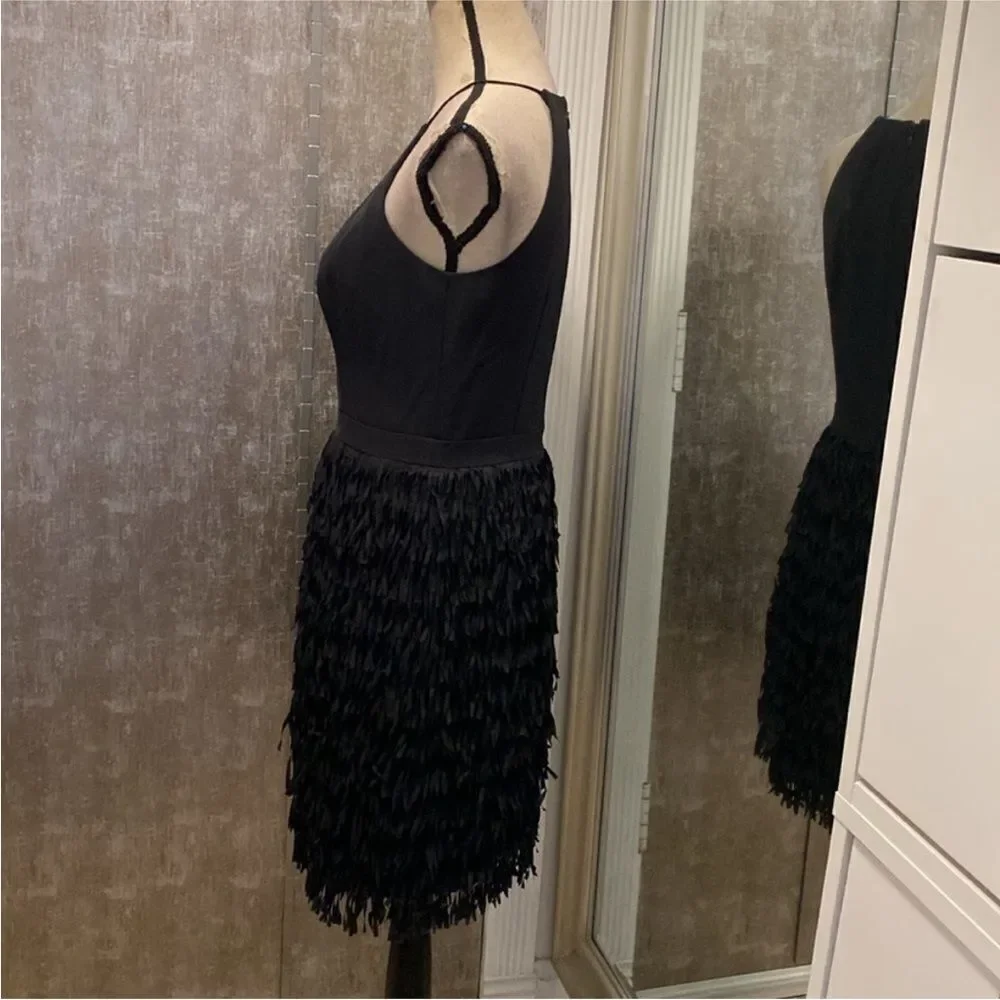 Aidan Mattox Elegant Black Fringe Dress, US6 - Picture 7 of 11